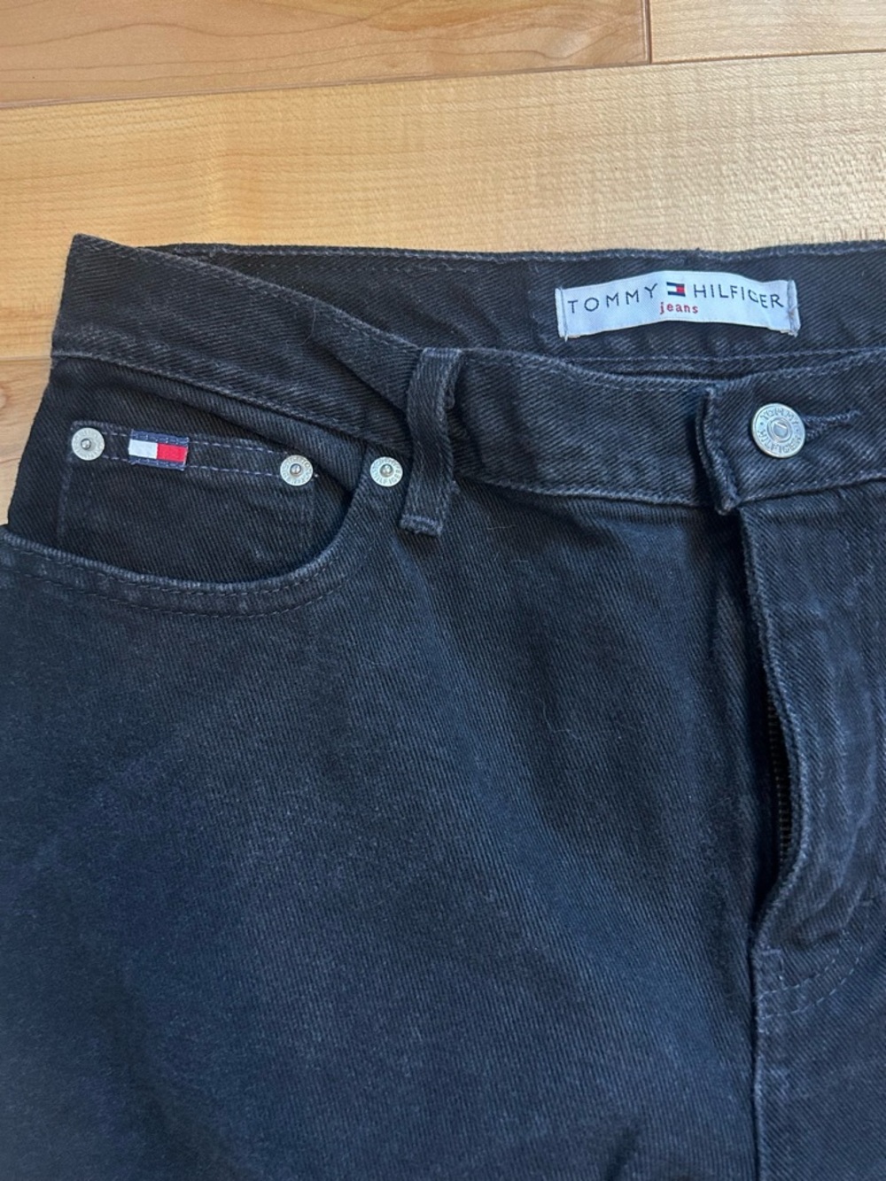 Vintage Tommy Hilfiger Black High Waisted Straight Jeans